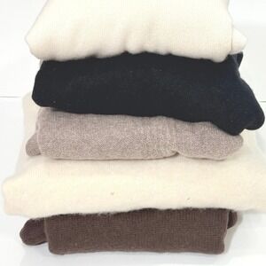 100% Cashmere Lot of 5 Sweater Flawed Bundle Crafters Cutters Fabric DIY Neutral